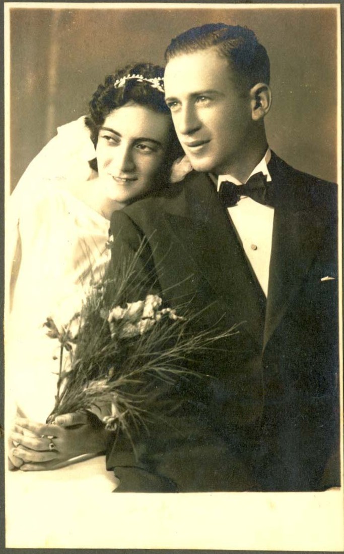 חנה ומיטיה מרדכי וינוקור-גפן ביום נישואיהם